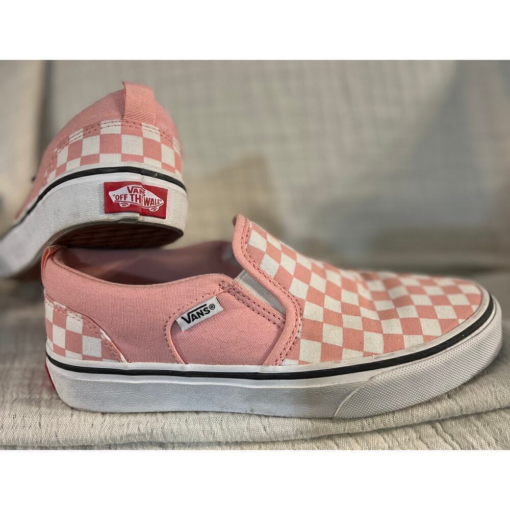 Vans checkerboard slip on sneakers size 4